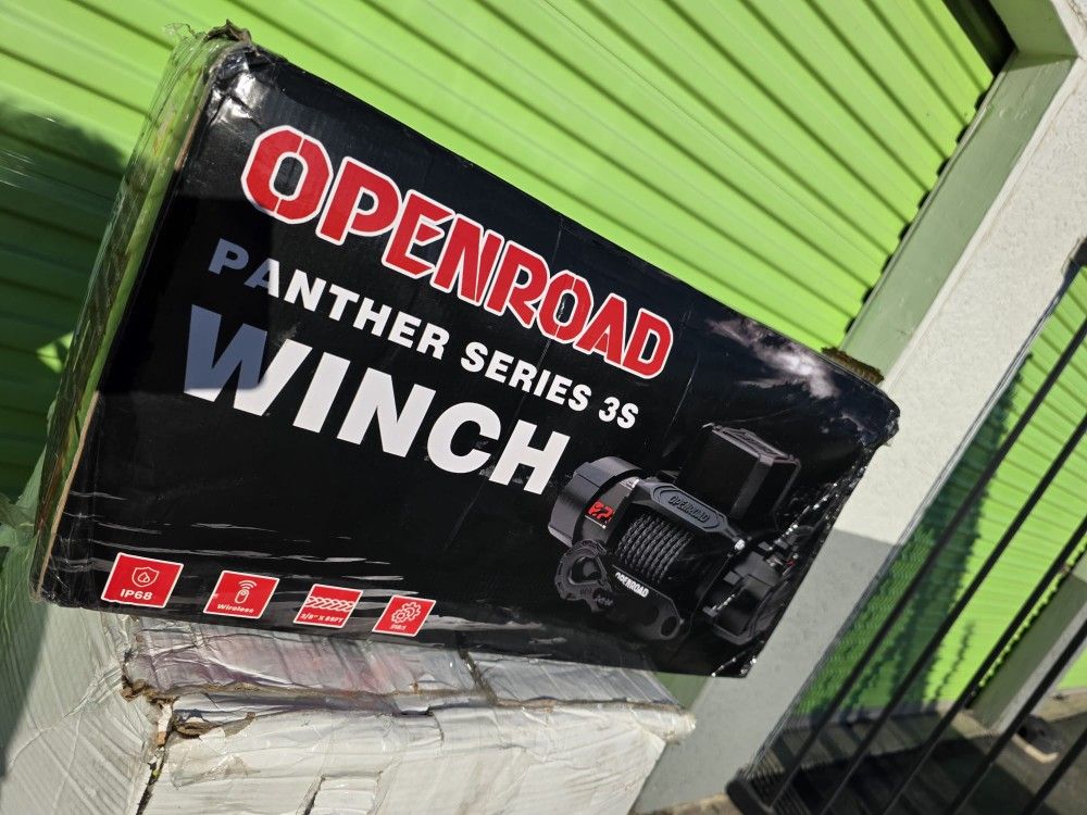 OPENROAD 10,000lbs Electric Winch with Synthetic Rope-Panther Series 3S