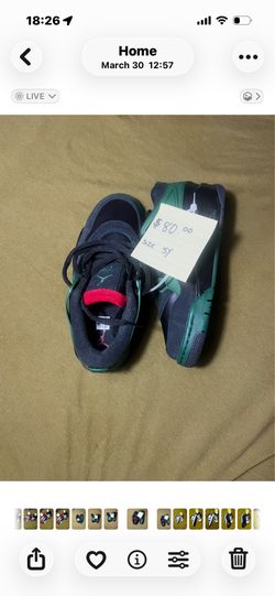 Brand New Jordan Sneakers Size 5Y – Never Worn – Black/Green Colorway