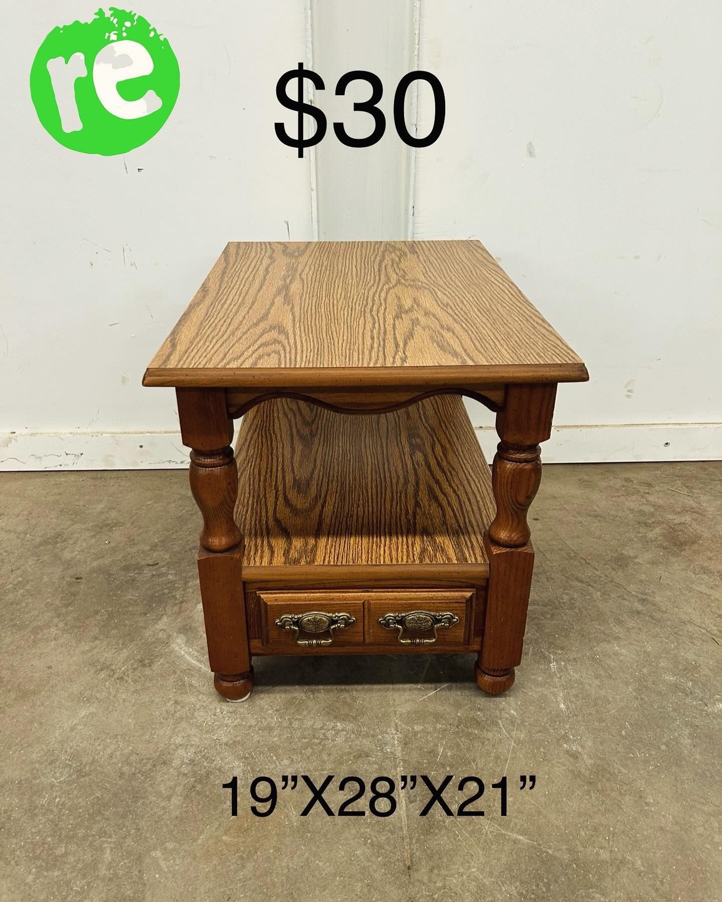 Solid Wood End/ Side Table with Draw