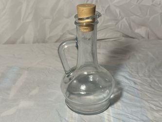 Clear Glass Cruet Bottle with Cork Stopper