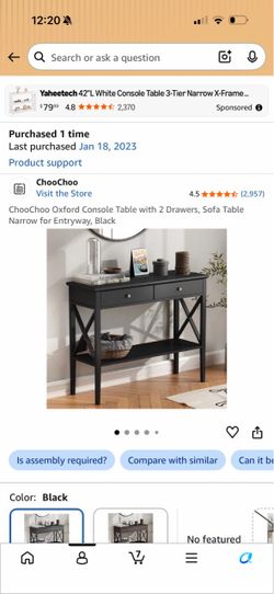 Black entry table