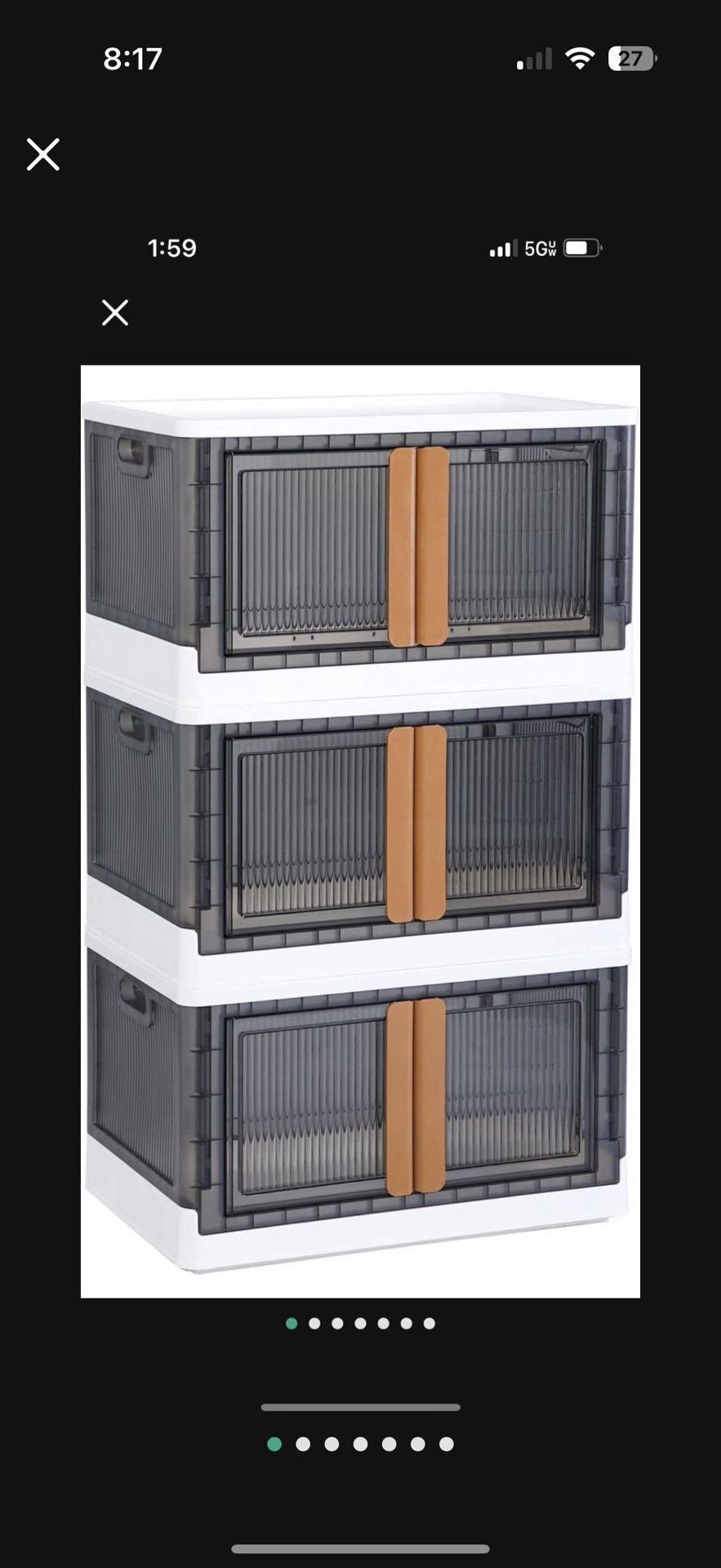 Storage Bins with Lids - Collapsible Storage Bins, Clear Black Wardrobe Closet Organizer, 19Gal Stackable Toy Storage,