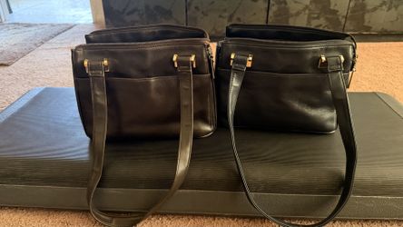 2 Genuine Leather Shoulder Bags Bundle - Black & Brown