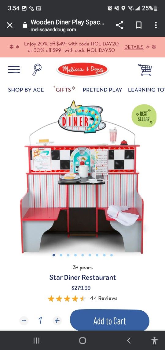 NEW Melissa & Doug Play Diner Kitchen