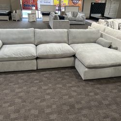 Grey Cloud feather Down Sectional Couch 