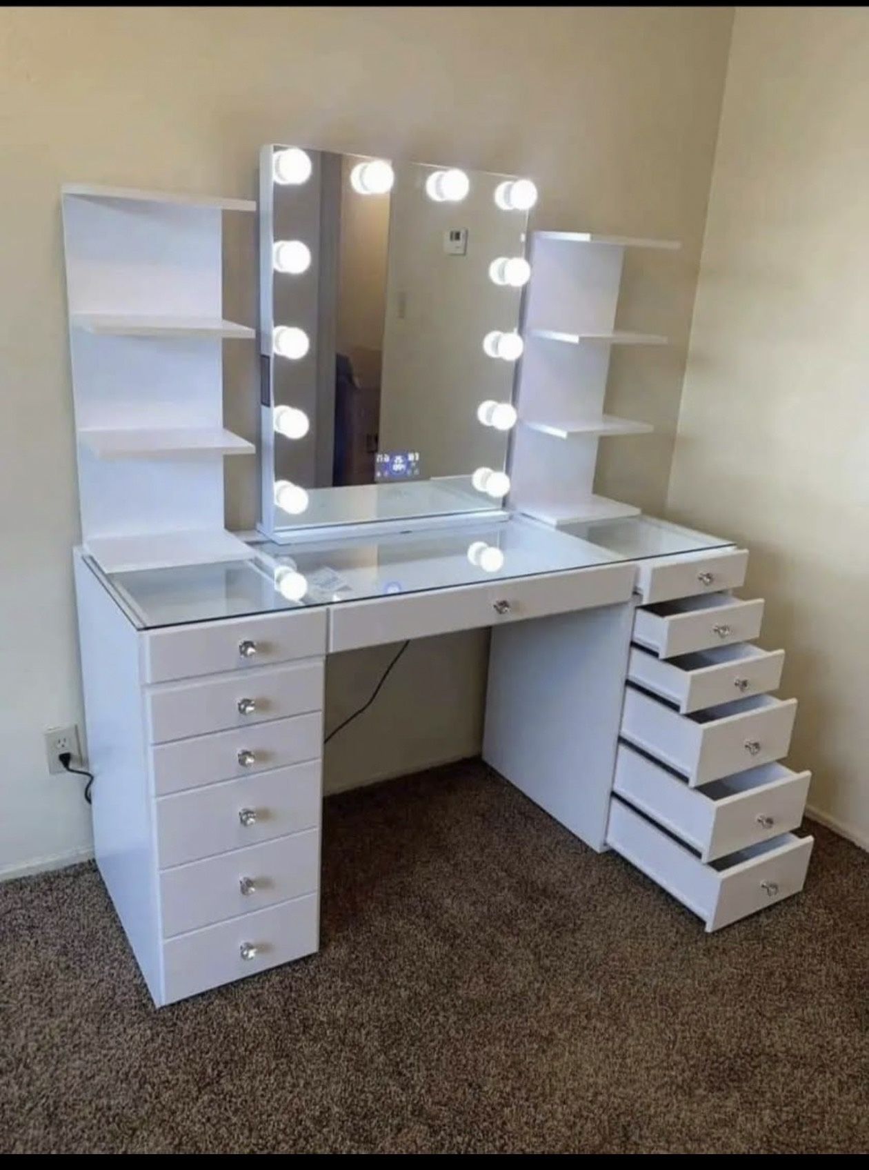 WHITE Vanity SET w/ Mirror & LEDβs