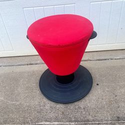 Vintage IKEA Red Padded Swivel Stool, 21136