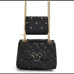 Disney Mickey Mouse Quilted Bag and Matching Tri-Fold Wallet.
