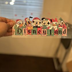 Holiday Disney Sticker Transfer To Glass Cup /Tumbler