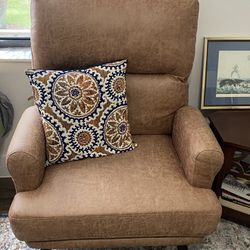Faux Leather Brown Chair Only Used For A Few Months w/ Ottoman