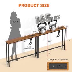 Sofa Table with Power Outlets