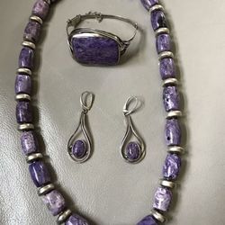 Beautiful sterling silver and Amethyst set