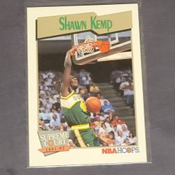 Shawn Kemp Supreme Court NBA HOOPS 1991 Basketball Trading Card #497