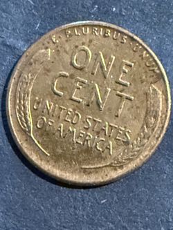 1954 “S” Mint wheat penny with die crack error on Liberty stamping