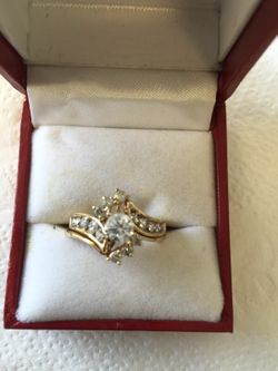 14 Kt yellow gold & genuine diamond