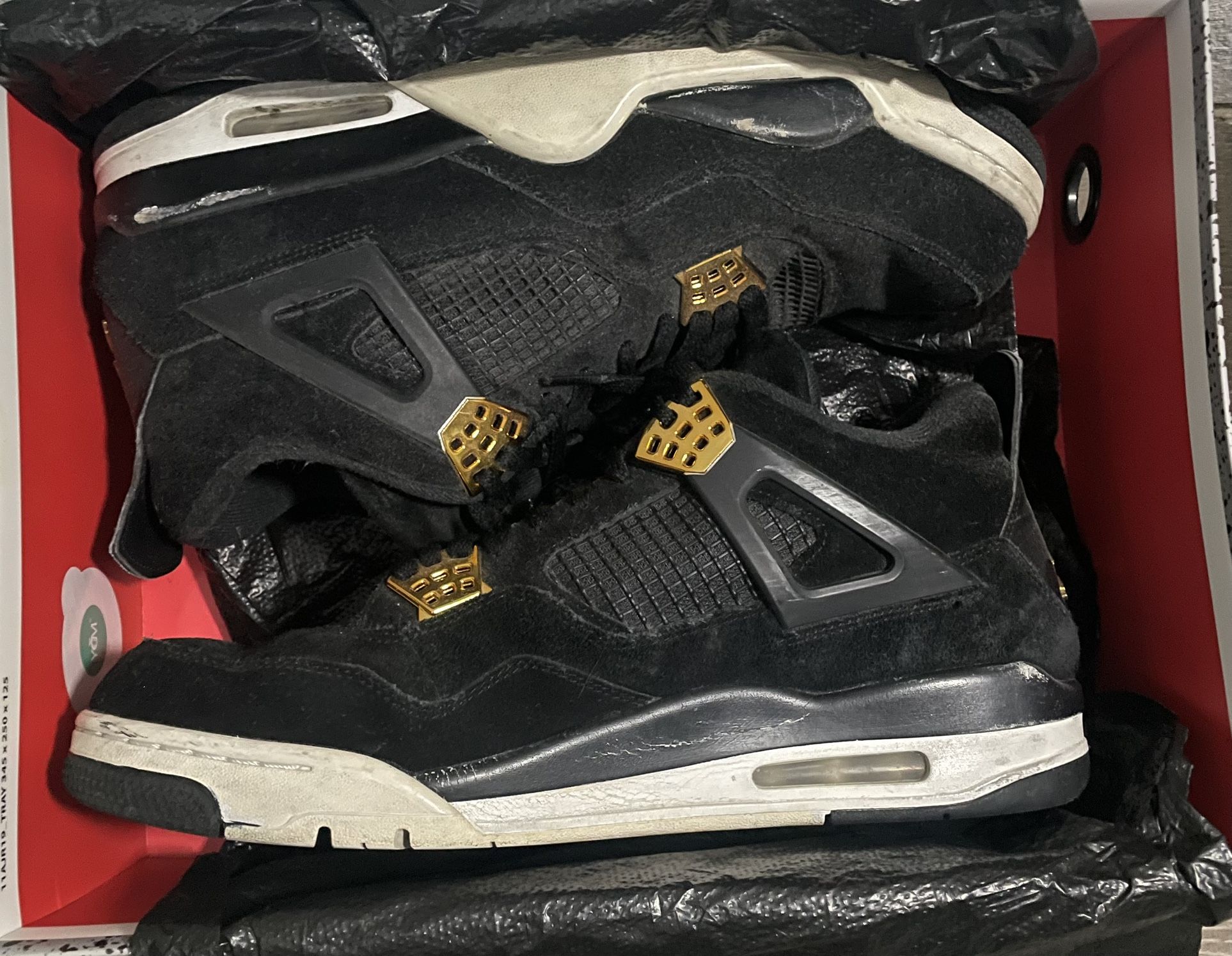 Royal Air Jodan Black And Gold 4s