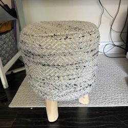 Foot Stool Ottoman with Wooden Legs