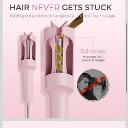 TYMO Automatic Rotating Curling Iron - TYMO CURLPRO Beach Waves Curling Wand, Portable Hair Curler, 500 Million Ionic, Dual Voltage & Lightweight for 