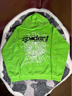 Size large green sp5der v2 hoodie