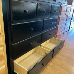 9 drawer pine black