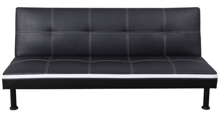 Brand New Black Leather Tufted Futon & Free Delivery