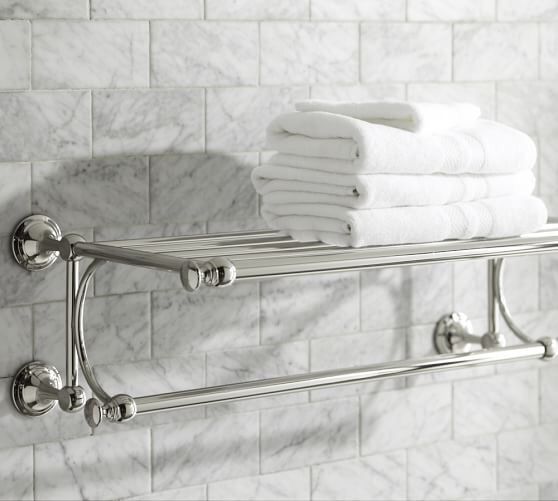 Pottery Barn Mercer Chrome towel train rack (double shelf)