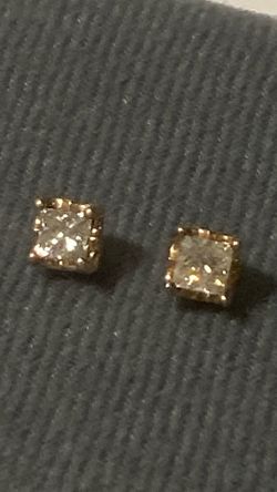 HELZBERG diamonds, princess cut stud earrings 1.54ctw