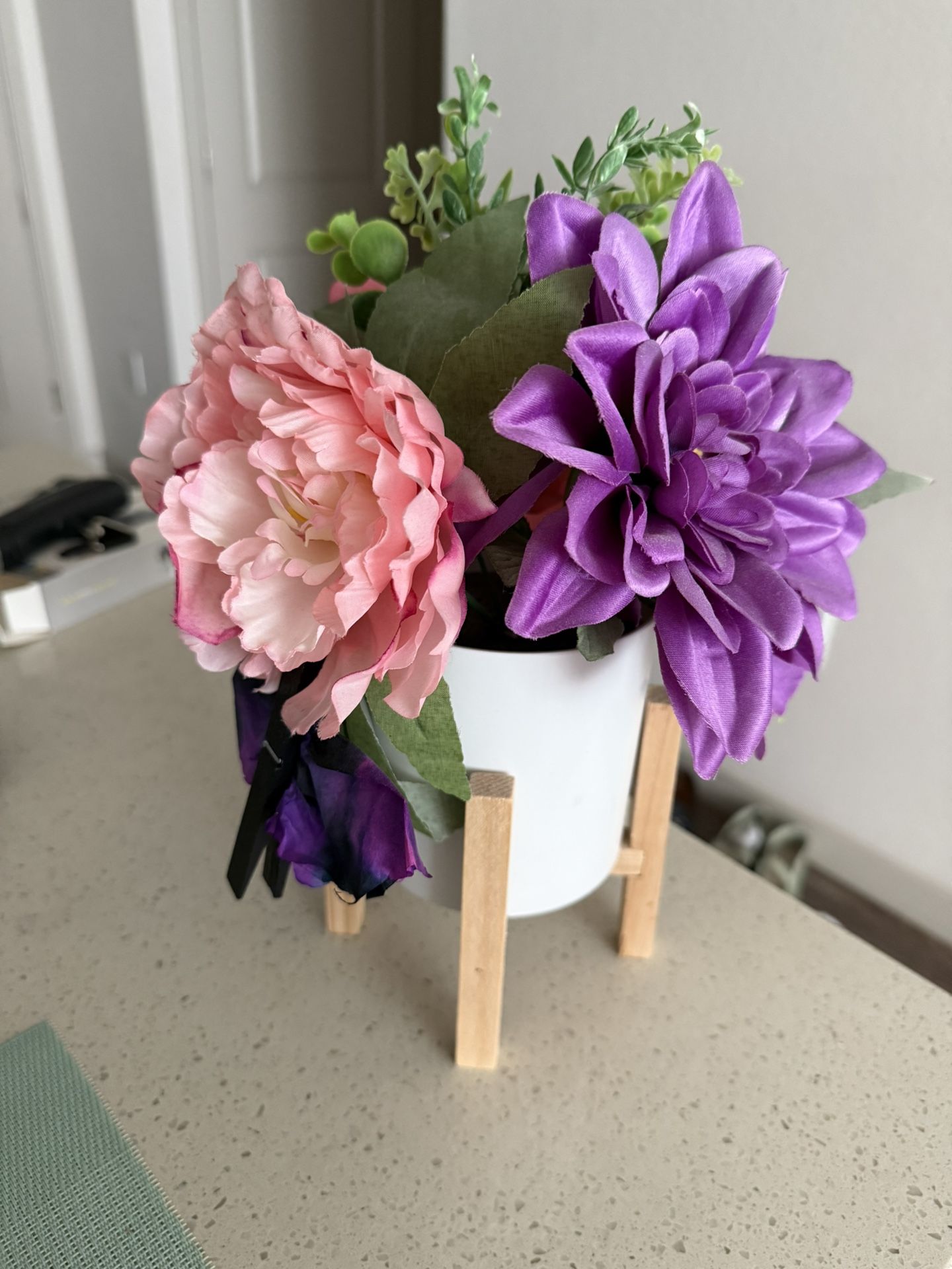Flower in White Pot