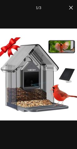 Bird Feeder with Camera 100M Cloud Storage and AI Bird Species Identify(Subscription-Free) with Solar Panel