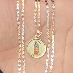 Cadena Con Virgen De 14 Kt 20 “