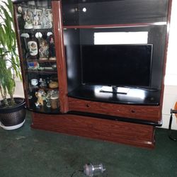 Entertainment Center Cherry Wood