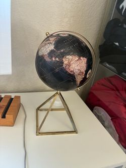 Decorative World Globe with Gold Stand