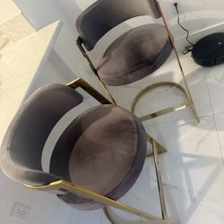 Gray Velvet Bar Stools