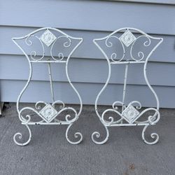 2 Antique Metal Iron Easel Stand Displays