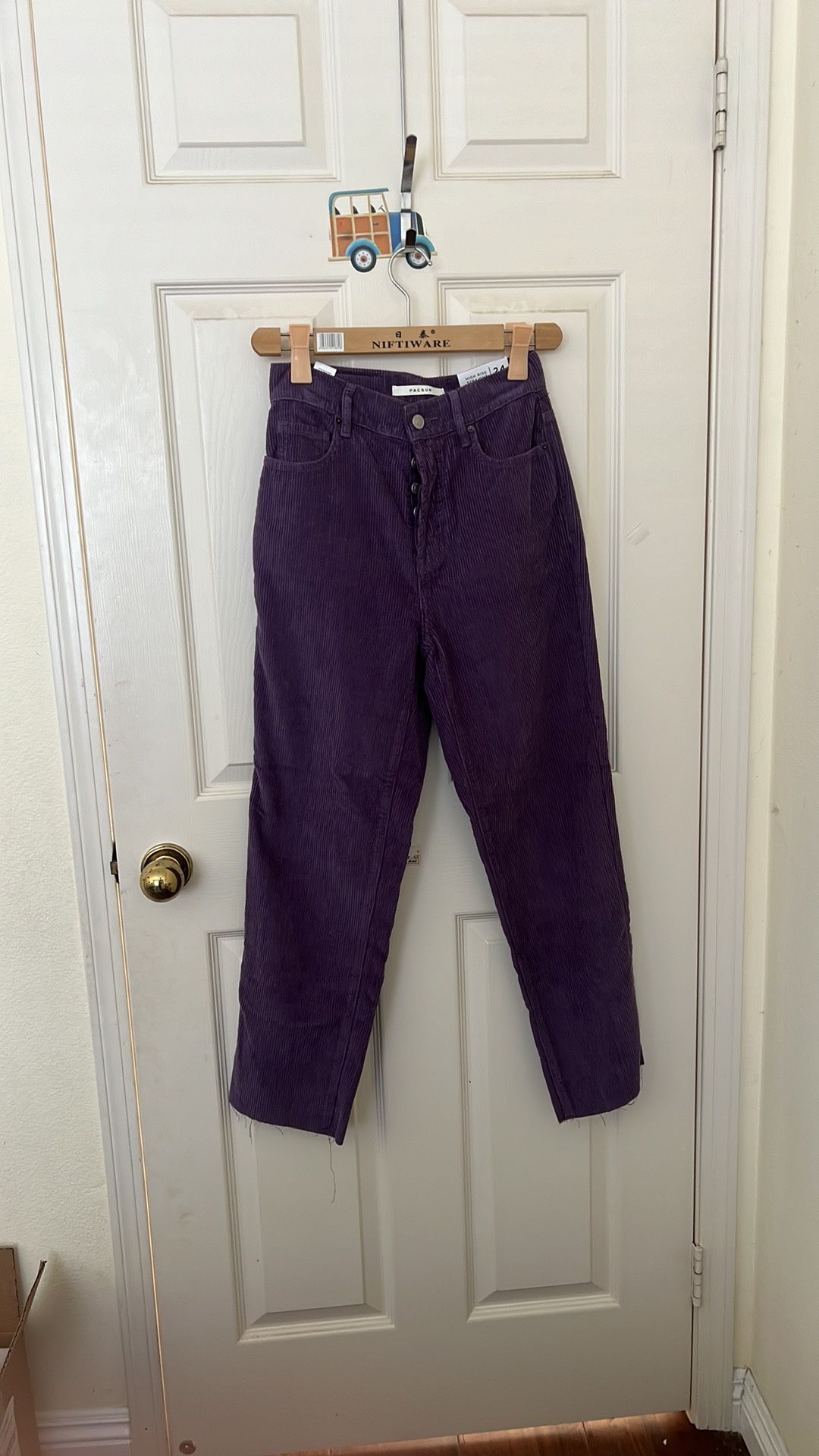 Pacsun Purple Boyfriend Corduroy Straight Pants 
