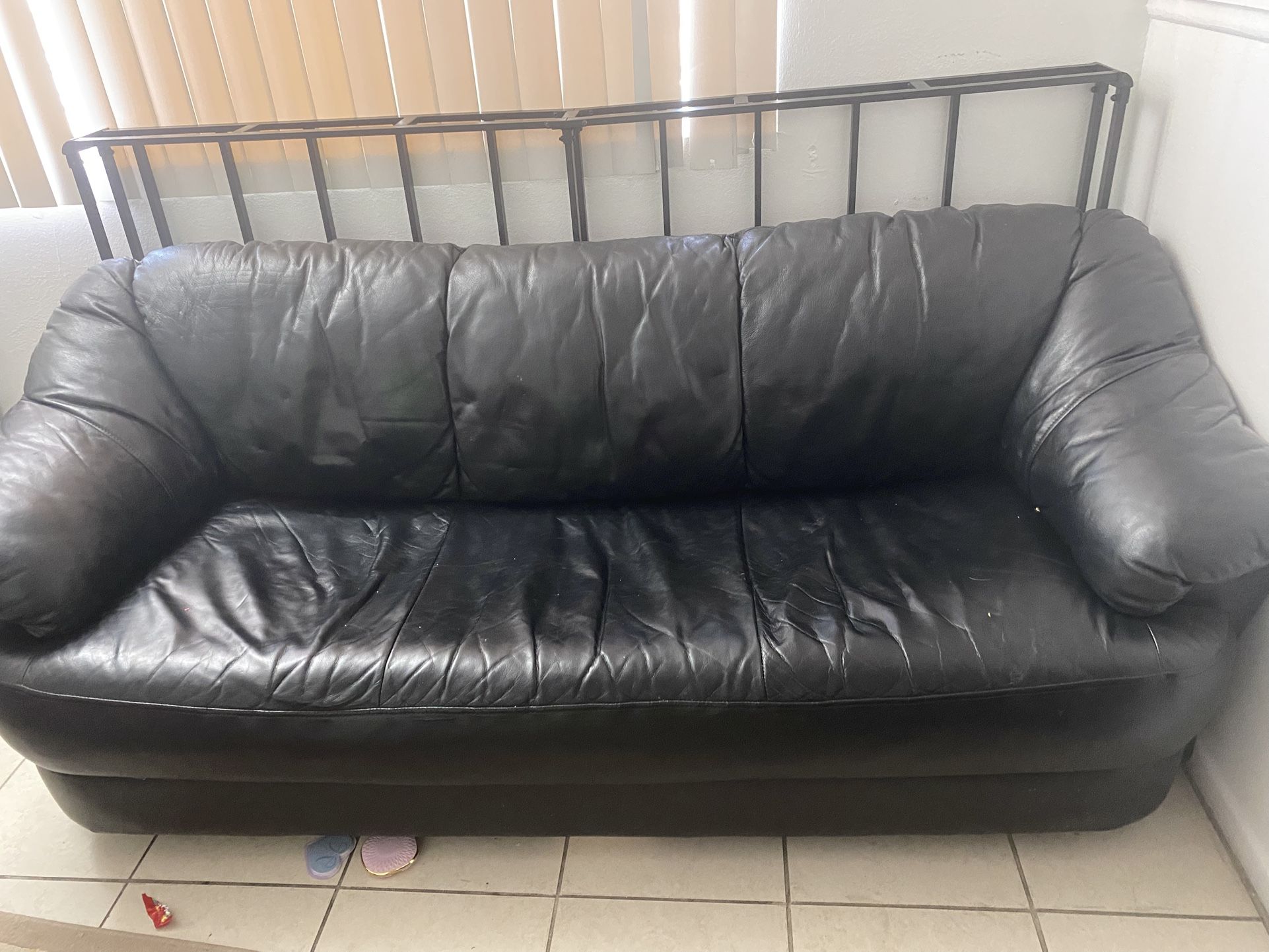 Black Leather Sofa Couch