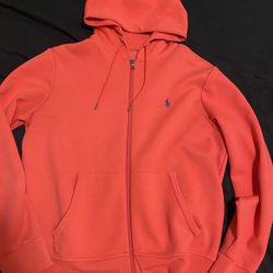 Orange Polo Ralph Laurens Zip Up Hoodie size M
