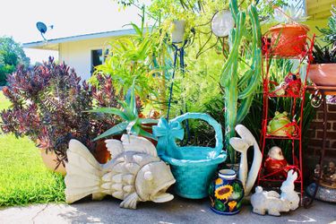 Garden decor - cement koi fish
