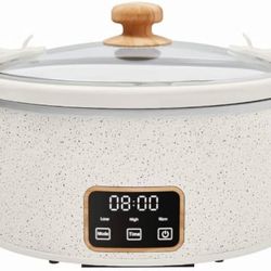 Pioneer Woman 6 QT Slow Cooker, Locking, Digital, Stainless Steel Housing Lid, Digital Healthy Eating, Easy Programming of Time and Temperature, Remov