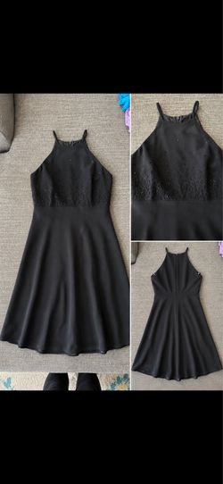Laundry by Shelli Segal Black Beaded Halter Dress Petite 4