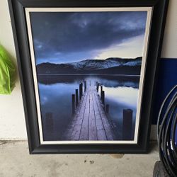 Large Picture Frame Of Lake And Storm 