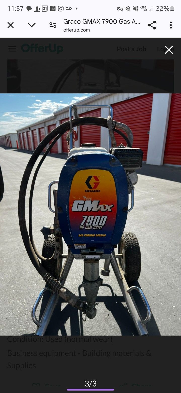Graco 7900 HP Cam Drive Gas Powered Sprayer