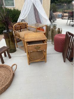 Wicker side table