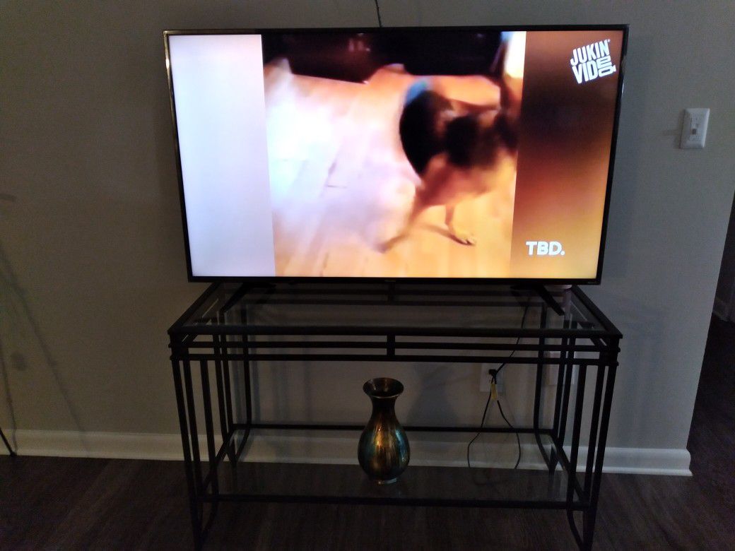 glass tv table
