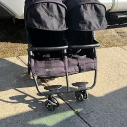 Stroller Double Zoe Foldable Like New 