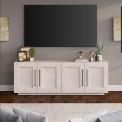 68 in. Off white Grain TV Stand
