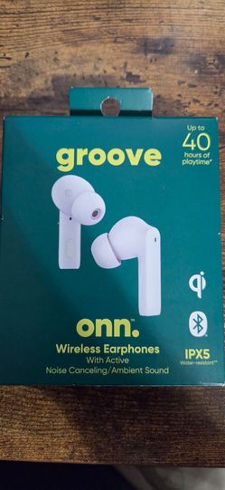 onn. Groove Wireless Earphones w/ ANC & Qi Wireless Charging - New in Box