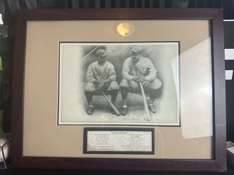 ALLEN FRIEDLANDER BABE RUTH LOU GEHRIG FRAMED ART PRINT YANKEES 26X20
