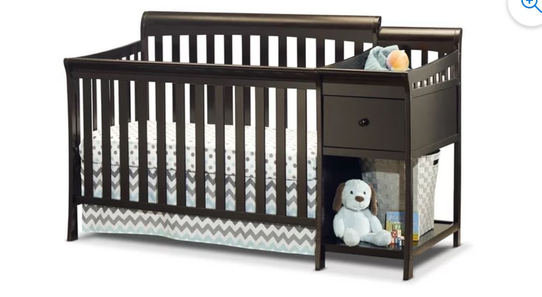 Sorelle Florence 2-in-1 Convertible Crib and Changer, Espresso