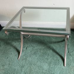 Steel And Glass End Table / Coffee Table